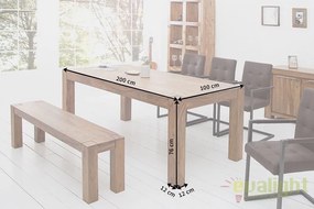 Masa din lemn Makassar 200cm, Sheesham A-15516 VC