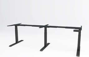 Cadru de birou cu înălțime reglabilă electric 180°, Viva Upgrade, triple motor, 150 kg - Negru
