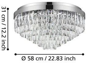 Plafonieră VALPARAISO 11xE14/40W/230V crom lucios Eglo 39491