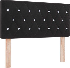 vidaXL Tăblie LED cu benzi LED cu headboard Negru 100 cm Catifea