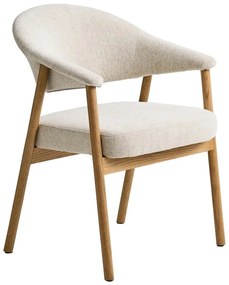 Set de scaune de sufragerie crem cu cotiere 2 buc. din lemn de stejar Elk – Unique Furniture