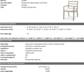 Scaun de interior/ exterior elegant design LUX Delta, sand 113654 HZ