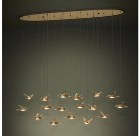 Lustră LED dimabilă pe cablu Eglo 390399 PARATEBUENO 17xLED/3W/230V auriu