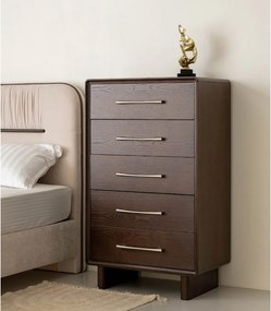 Comodă lemn masiv nuc Cooper, 70 × 42,5 × 117 cm