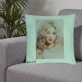Perna Personalizata K-pop BLACKPINK Rose, 40x40 cm, Verde Menta, Husa Detasabila, Perna Inclusa, BEKZ®