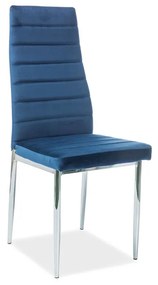 Set 3 scaune catifea H-261 albastru - H 96 cm