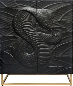Comoda cu aplicatie exotica pe fronturi SNAKE 120cm negru