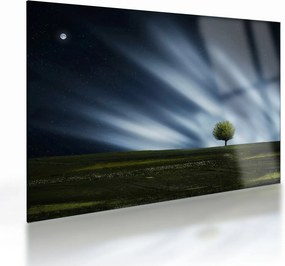 Tablou pe sticlă - Aurora boreală (70x50 cm)