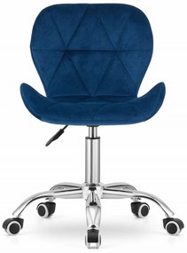 Scaun de birou din catifea Culoare albastru, AVOLA VELVET