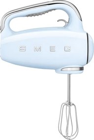 Mixer manual SMEG 50's Style HMF01PBEU, 250 W, 9 viteze, Functie Turbo, Afisaj LED, Timer, Accesorii, Albastru