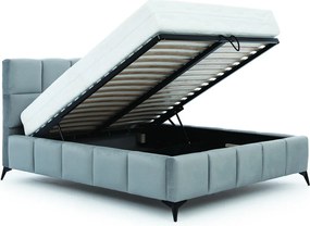 Pat tapitat cu somiera si lada depozitare, 180x200 cm, ELTAP, BE-MIS-20NU, Mist, lemn/poliester, maro deschis