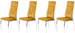 Set 4 scaune K416 velvet mustariu