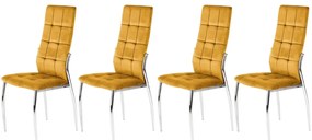 Set 4 scaune K416 velvet mustariu