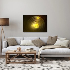 Tabloul cu spirala abstractă în galben (70x50 cm)