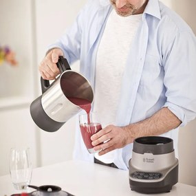 Blender si aparat preparare supa 2in1 Russell Hobbs 21480-56, 1200W, 1.75L, Incalzire, 8 programe, Alarma sonora, Sistem de siguranta, Mentinere la cald, Negru/Inox