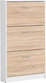 Pantofar NEPO PLUS, stejar sonoma/alb, PAL laminat, 70x18x121 cm