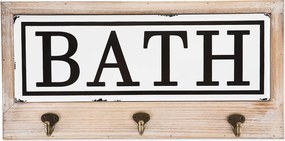 Cuier pentru prosoape cu 3 agatatori Bath Homs 35 x 25 cm, maro rustik