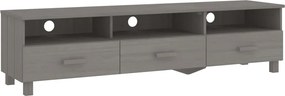 vidaXL Dulap TV „HAMAR”, gri deschis, 158x40x40 cm, lemn masiv de pin