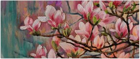 Tablou - Pictură în ulei, Sakura în floare (120x50 cm)