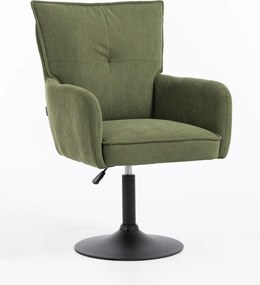 HR250N Scaun Catifea Reiată Premium culoare verde salvie Bază Neagră