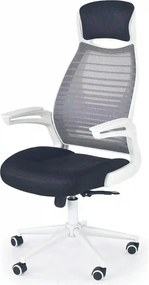 Scaun de birou FRANKLIN, negru/alb/gri, stofa mesh/metal, 60x65x116/12