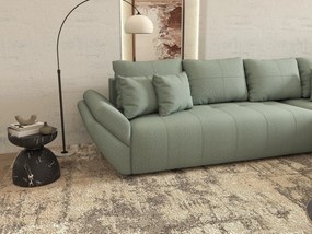Colțar extensibil dumonde cu ladă de depozitare si sezut confortabil din spuma high-density, Berlin XL Enjoy Mint 350x185 cm II