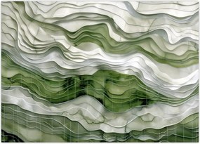 Tablou - Undele verzi și albe (70x50 cm)