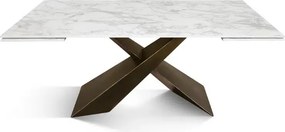 MIRABELLE-MASA BLAT DREPTUNGHIULAR CERAMICA ALB - PICIOR METALIC BRONZ 180 cm/90 cm