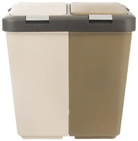 Coș de gunoi alb/bej de reciclat 2x20 l din plastic Duo Dust – Orion