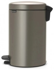 Cos de gunoi cu pedala Brabantia NewIcon 649027, 12 L, Inchidere lina, bază antiderapantă, gri