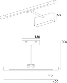 Aplica LED pentru oglindă de baie MIRROR, LED/6W/230V, 4000K, IP44, 40 cm, negru
