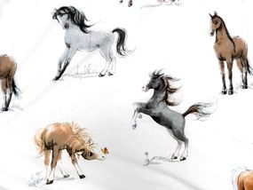 Lenjerie de pat din bumbac pentru patut HORSE DREAM alb Dimensiune lenjerie de pat: 45 x 65 cm | 90 x 135 cm