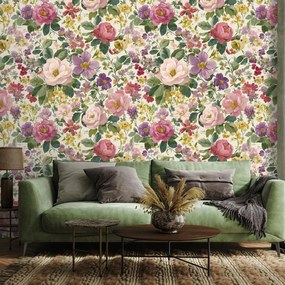 Fototapet - Pictură florală cu model (147x102 cm)
