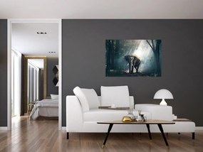 Tablou cu elefant în djunglă (90x60 cm)
