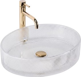 Lavoar din sticla pe blat Rea Mirella 49,5 cm transparent lucios