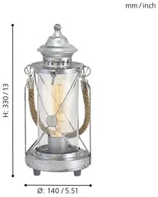 Eglo 49284 - Lampa de masa BRADFORD 1xE27/60W/230V