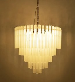 Lustra suspendata metal auriu, sticla alba GORDON 60