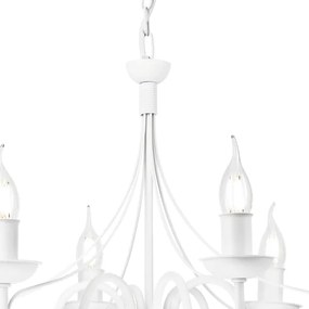 Lustră pe lanț DONATO 6xE14/40W/230V alb