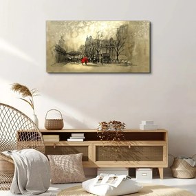 Tablou canvas cuplu de abstracție de oraș
