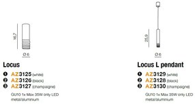 Spot aplicat tavan/plafon design modern Locus Top champaigne ZZ AZ3127