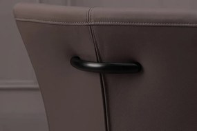 Set de 2 scaune, Metal, Piele Naturala, Gri Taupe, SAMSON A-45173 VC