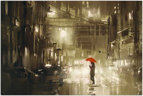 Tablou - Femeie într-o noapte ploioasă (90x60 cm)