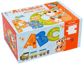 Puzzle alfabet din lemn cu cuvinte în engleză