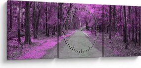 Tablou - drum prin parc (cu ceas) (90x30 cm)