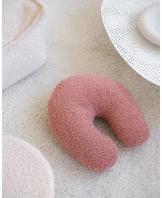 Pernă decorativă pentru copii roz cu tapițerie din țesătură bouclé U – Wigiwama