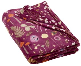 Pătură mov din micropluș/cocolino 130x170 cm Enchanted Twilight Animals – Catherine Lansfield