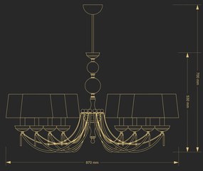 Candelabru 8 brate elegant design clasic Zaffiro