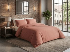 Lenjerie de pat din bumbac PLAIN BEAUTY teracota Dimensiune lenjerie de pat: 2 buc 60 x 70 cm | 200 x 220 cm