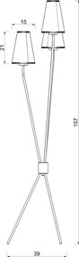 Lampadar TREFOT 3xE14/15W/230V maro/crem