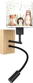 Brilagi - Lampă LED flexibilă BOBO WOOD 1xE27/25W/230V + LED/3W stejar/negru/alb/model animal.